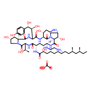 (3S,6S,9S,11R,15S,18S,20R,21S,24S,25S)-21-(2-Aminoethylamino)-3-[3-amino-1(R)-hydroxypropyl]-6-[1(S),2(S)-dihydroxy-2-(4-hydroxyphenyl)ethyl]-18-(10,12-dimethyltetradecanamido)-11,20,25-trihydroxy-15-[1(R)-hydroxyethyl]-1,4,7,13,16,22-hexaazatricyclo[22.3.0.0(9,13)]heptacosane-2,5,8,14,17,23-hexaone diacetate