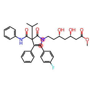 1H-Pyrrole-1-heptanoic acid, 5-(4-fluorophenyl)-2,3-dihydro-β,δ-dihydroxy-3-(1-methylethyl)-2-oxo-4-phenyl-3-[(phenylamino)carbonyl]-, methyl ester, (βR,δR)-rel-