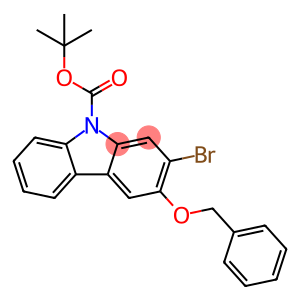 9H-Carbazole-9-carboxylic acid, 2-bromo-3-(phenylmethoxy)-, 1,1-dimethylethyl ester