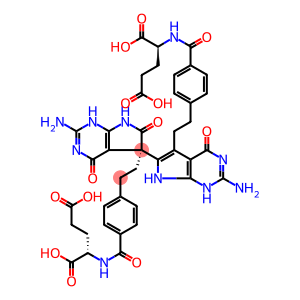 (2S)-2-[[4-[2-[2-Amino-6-[(5R)-2-amino-5-[2-[4-[[(1S)-1,3-dicarboxypropyl]carbamoyl]phenyl]ethyl]-4,6-dioxo-3,7-dihydropyrrolo[2,3-d]pyrimidin-5-yl]-4-oxo-3,7-dihydropyrrolo[2,3-d]pyrimidin-5-yl]ethyl]benzoyl]amino]pentanedioic acid