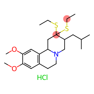 2H-Benzo[a]quinolizine, 2,2-bis(ethylthio)-1,3,4,6,7,11b-hexahydro-9,10-dimethoxy-3-(2-methylpropyl)-, hydrochloride (1:1)