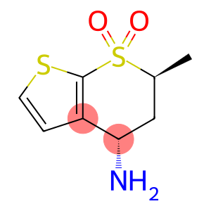 4H-Thieno[2,3-b]thiopyran-4-amine, 5,6-dihydro-6-methyl-, 7,7-dioxide, (4S,6S)-