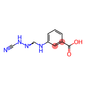 Benzoic acid, 3-[[(cyanoamino)iminomethyl]amino]- (9CI)