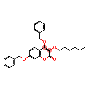 2H-1-Benzopyran-2-one, 3-(hexyloxy)-4,7-bis(phenylmethoxy)-