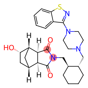 4,7-Methano-1H-isoindole-1,3(2H)-dione, 2-[[(1R,2R)-2-[[4-(1,2-benzisothiazol-3-yl)-1-piperazinyl]methyl]cyclohexyl]methyl]hexahydro-5-hydroxy-, (3aR,4S,5S,7S,7aS)-rel-