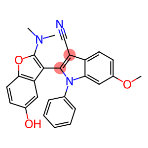 1H-Indole-3-carbonitrile,  2-[2-(dimethylamino)-5-hydroxy-3-benzofuranyl]-6-methoxy-1-phenyl-