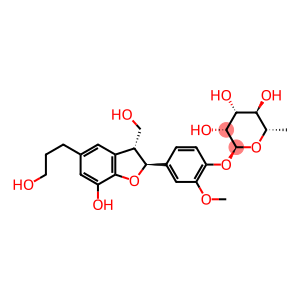 α-L-Mannopyranoside, 4-[(2S,3R)-2,3-dihydro-7-hydroxy-3-(hydroxymethyl)-5-(3-hydroxypropyl)-2-benzofuranyl]-2-methoxyphenyl 6-deoxy