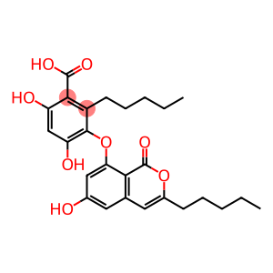 Benzoic acid, 4,6-dihydroxy-3-[(6-hydroxy-1-oxo-3-pentyl-1H-2-benzopyran-8-yl)oxy]-2-pentyl-