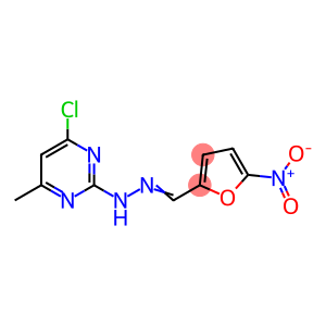 2-Furancarboxaldehyde, 5-nitro-, 2-(4-chloro-6-methyl-2-pyrimidinyl)hydrazone