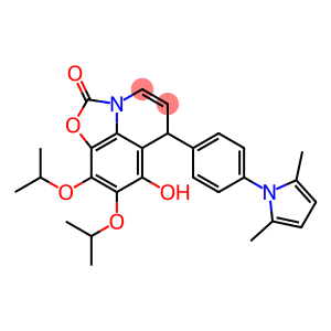 2H,6H-Oxazolo[5,4,3-ij]quinolin-2-one,  6-[4-(2,5-dimethyl-1H-pyrrol-1-yl)phenyl]-7-hydroxy-8,9-bis(1-methylethoxy)-  (9CI)