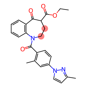 ethyl 1-(2-methyl-4-(3-methyl-1H-pyrazol-1-yl)benzoyl)-5-oxo-2,3,4,5-tetrahydro-1H-benzo[b]azepine-4-carboxylate