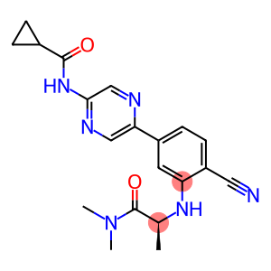 Cyclopropanecarboxamide, N-[5-[4-cyano-3-[[(1S)-2-(dimethylamino)-1-methyl-2-oxoethyl]amino]phenyl]-2-pyrazinyl]-