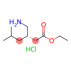 Hexanoic acid, 3-(aminomethyl)-5-methyl-, ethyl ester, hydrochloride (1:1), (3S)-