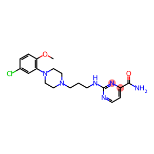 2-[3-[4-(5-chloro-2-methoxyphenyl)piperazin-1-yl]propylamino]pyrimidine-4-carboxamide