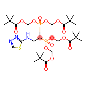 Propanoic acid, 2,2-dimethyl-, 1,1′,1′′,1′′′-[[2-(1,3,4-thiadiazol-2-ylamino)eth…