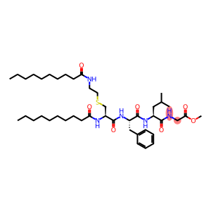 Glycine, N-[N-[N-[3-[(2-decanamidoethyl)thio]-N-decanoyl-L-alanyl]-3-phenyl-L-alanyl]-L-leucyl]-, methyl ester (8CI)