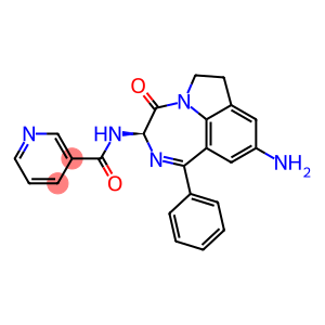 3-Pyridinecarboxamide, N-[(3R)-9-amino-3,4,6,7-tetrahydro-4-oxo-1-phenylpyrrolo[3,2,1-jk][1,4]benzodiazepin-3-yl]-