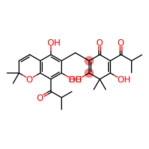 2-[(5,7-Dihydroxy-8-isobutyryl-2,2-dimethyl-2H-1-benzopyran-6-yl)methyl]-3,5-dihydroxy-6-isobutyryl-4,4-dimethyl-2,5-cyclohexadien-1-one