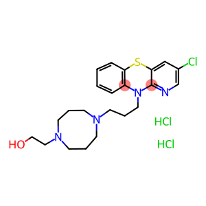 1H-1,4-Diazepine-1-ethanol, hexahydro-4-(3-(3-chloro-10H-pyrido(3,2-b) (1,4)benzothiazin-10-yl)propyl)-, dihydrochloride