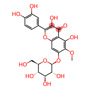 2-(3,4-dihydroxyphenyl)-7-(beta-D-glucopyranosyloxy)-3,5-dihydroxy-6-methoxy-4H-1-benzopyran-4-one