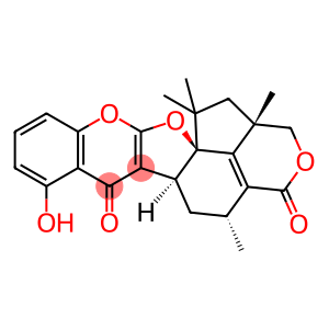 1H,3H,6H-Pyrano[3'',4'',5'':1',7']indeno[4',3'a:4,5]furo[2,3-b][1]benzopyran-3,6-dione, 4,5,5a,13,14,14a-hexahydro-7-hydroxy-4,13,13,14a-tetramethyl-, (4R,5aS,12aS,14aS)-