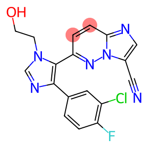 6-(4-(3-氯-4-氟苯基)-1-(2-羟基乙基)-1H-咪唑-5-基)咪唑并[1,2-b]哒嗪-3-甲腈