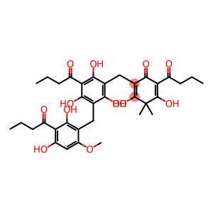 2-[2,4-Dihydroxy-3-(1-oxobutyl)-6-methoxyphenylmethyl]-4-(1-oxobutyl)-6-[2,4,6-trioxo-3-(1-oxobutyl)-5,5-dimethylcyclohexylmethyl]cyclohexane-1,3,5-trione