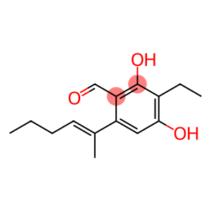 Benzaldehyde, 3-ethyl-2,4-dihydroxy-6-[(1E)-1-methyl-1-penten-1-yl]-