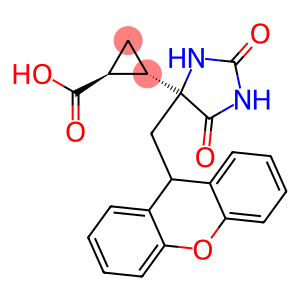 Cyclopropanecarboxylic acid, 2-[2,5-dioxo-4-(9H-xanthen-9-ylmethyl)-4-imidazolidinyl]-, (1R,2R)-rel-