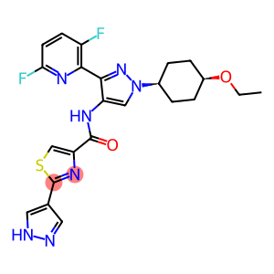 4-Thiazolecarboxamide, N-[3-(3,6-difluoro-2-pyridinyl)-1-(cis-4-ethoxycyclohexyl)-1H-pyrazol-4-yl]-2-(1H-pyrazol-4-yl)-