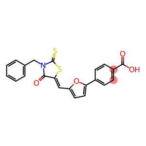 Benzoic acid, 4-[5-[(Z)-[4-oxo-3-(phenylmethyl)-2-thioxo-5-thiazolidinylidene]methyl]-2-furanyl]-