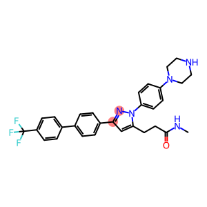 N-甲基-3-(1-(4-(哌嗪-1-基)苯基)-3-(4'-(三氟甲基)-[1,1'-联苯基]-4-基)-1H-吡唑-5-基)丙胺