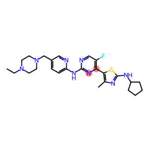 2-Pyrimidinamine, 4-[2-(cyclopentylamino)-4-methyl-5-thiazolyl]-N-[5-[(4-ethyl-1-piperazinyl)methyl]-2-pyridinyl]-5-fluoro-