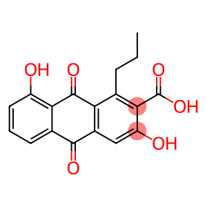 2-Anthracenecarboxylic acid, 9,10-dihydro-3,8-dihydroxy-9,10-dioxo-1-propyl-