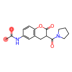 N-[3-(1-Pyrrolidinylcarbonyl)-3,4-dihydro-2-oxo-2H-1-benzopyran-6-yl]acetamide