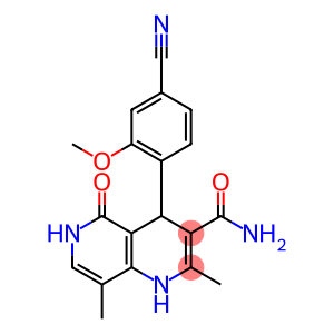 1,6-Naphthyridine-3-carboxamide, 4-(4-cyano-2-methoxyphenyl)-1,4,5,6-tetrahydro-2,8-dimethyl-5-oxo-