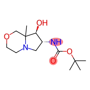 Carbamic acid, N-[(7R,8S)-hexahydro-8-hydroxy-8a-methyl-1H-pyrrolo[2,1-c][1,4]oxazin-7-yl]-, 1,1-dimethylethyl ester, rel-