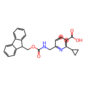 2-cyclopropyl-6-[({[(9H-fluoren-9-yl)methoxy]carbonyl}amino)methyl]pyridine-3-carboxylic acid