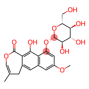 Naphth[2,3-c]oxepin-1(5H)-one, 10-(β-D-glucopyranosyloxy)-11-hydroxy-8-methoxy-4-methyl-