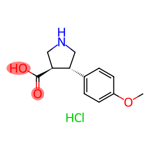 3-Pyrrolidinecarboxylic acid, 4-(4-methoxyphenyl)-, hydrochloride (1:1), (3R,4S)-