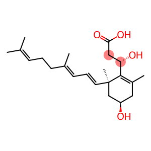 (3S)-3-[(4R,6S)-6-[(1E,3E)-4,8-dimethylnona-1,3,7-trienyl]-4-hydroxy-2 ,6-dimethyl-1-cyclohexenyl]-3-hydroxy-propanoic acid