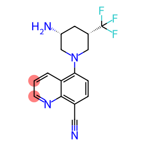 5-((3R,5S)-3-amino-5-(trifluoromethyl)piperidin-1-yl)quinoline-8-carbonitrile