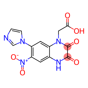 (2,3-Dioxo-7-(1H-imidazol-1-yl)-6-nitro-1,2,3,4-tetrahydro-1-quinoxalinyl)acetic acid monohydrate