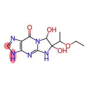 9H-Imidazo[1,2-a]purin-9-one,  6-(1-ethoxyethyl)-1,4,6,7-tetrahydro-6,7-dihydroxy-  (8CI)