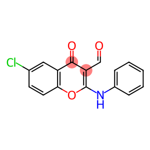 4H-1-Benzopyran-3-carboxaldehyde, 6-chloro-4-oxo-2-(phenylamino)-