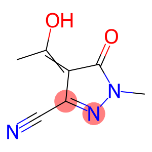 1H-Pyrazole-3-carbonitrile, 4,5-dihydro-4-(1-hydroxyethylidene)-1-methyl-5-oxo-