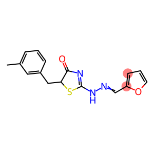 2-Furancarboxaldehyde, 2-[4,5-dihydro-5-[(3-methylphenyl)methyl]-4-oxo-2-thiazolyl]hydrazone