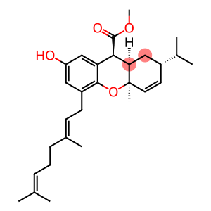 1H-Xanthene-9-carboxylic acid, 5-[(2E)-3,7-dimethyl-2,6-octadien-1-yl]-2,4a,9,9a-tetrahydro-7-hydroxy-4a-methyl-2-(1-methylethyl)-, methyl ester, (2R,4aR,9S,9aR)-