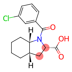 (2S,3aS,7aS)-1-[(3-chlorophenyl)-oxomethyl]-2,3,3a,4,5,6,7,7a-octahydroindole-2-carboxylic acid
