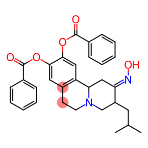 2H-Benzo[a]quinolizin-2-one,  1,3,4,6,7,11b-hexahydro-9,10-dihydroxy-3-isobutyl-,  oxime,  dibenzoate  (ester)  (8CI)